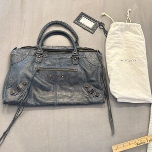 Balenciaga moto lamb skin work bag
